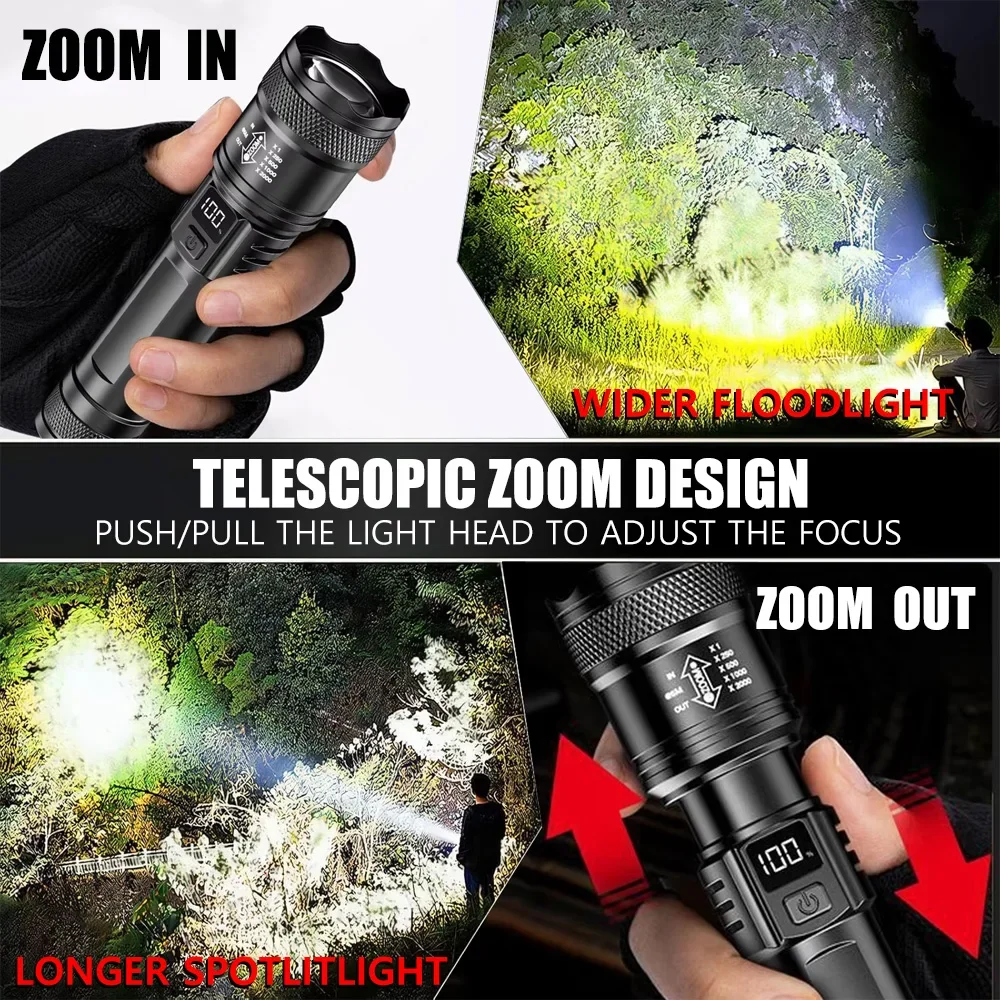 100000LM Super Bright Flashlig - Outdoor Adventure Trips のレビューと価格