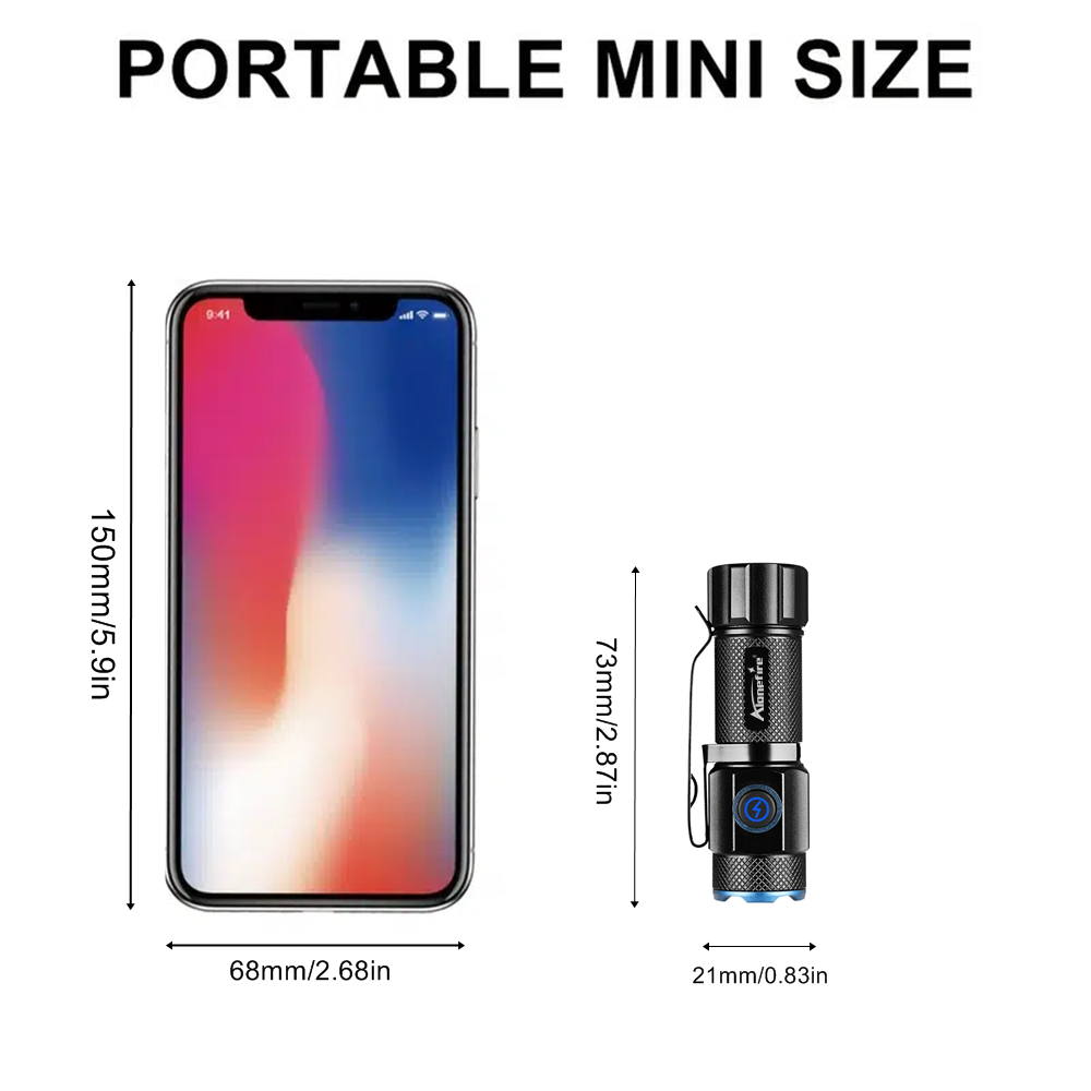 6500K Mini Flashlight High Bri - Outdoor Adventure With No Backpack のレビューと価格