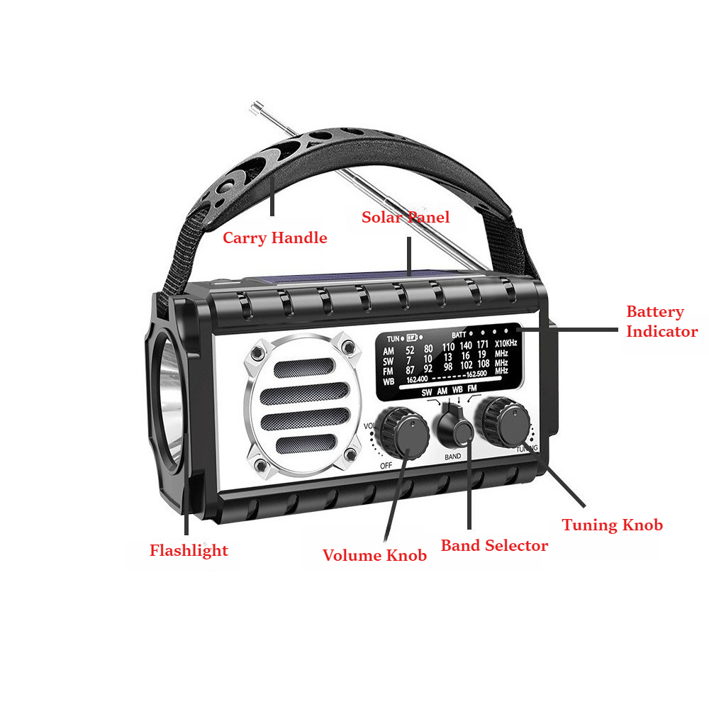 Portable Solar Hand Crank Emer - Emergency Radio Solar のレビューと価格