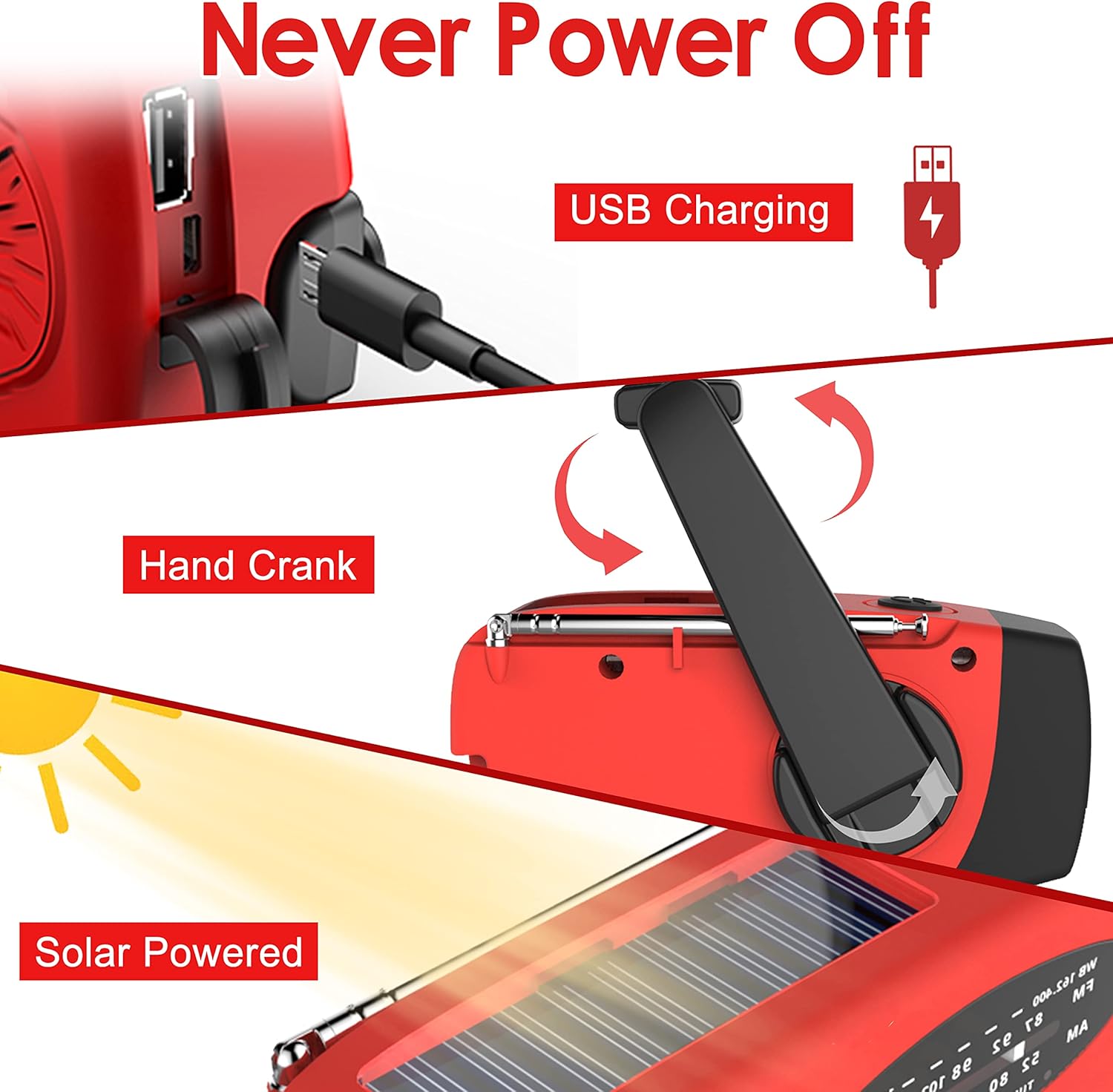 Multifunctional Hand Cranked G - Emergency Radio Solar のレビューと価格