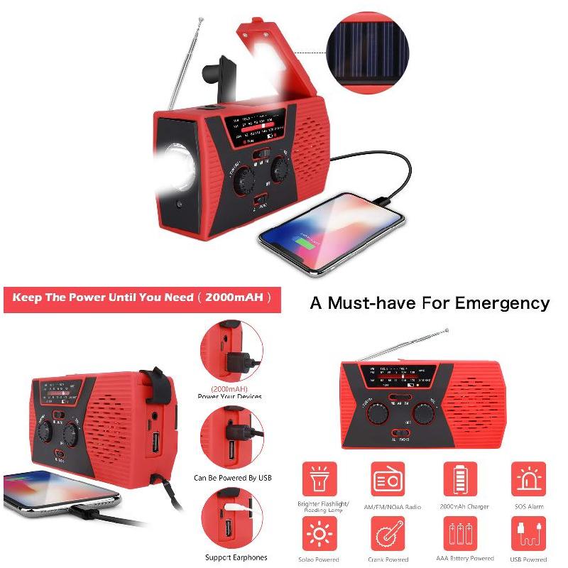 Emergency Solar Hand Crank Rad - Emergency Radio Solar のレビューと価格