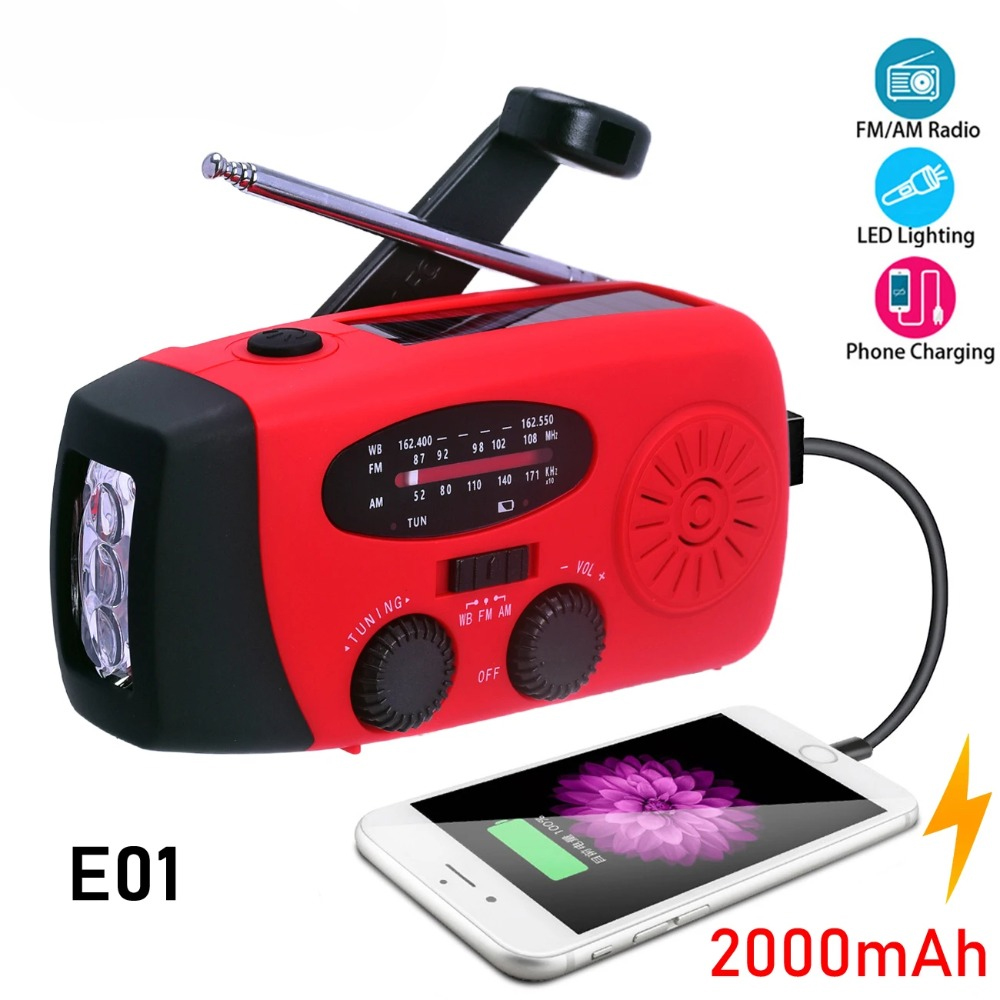 E01 Emergency Hand Crank Solar - Emergency Radio Solar のレビューと価格