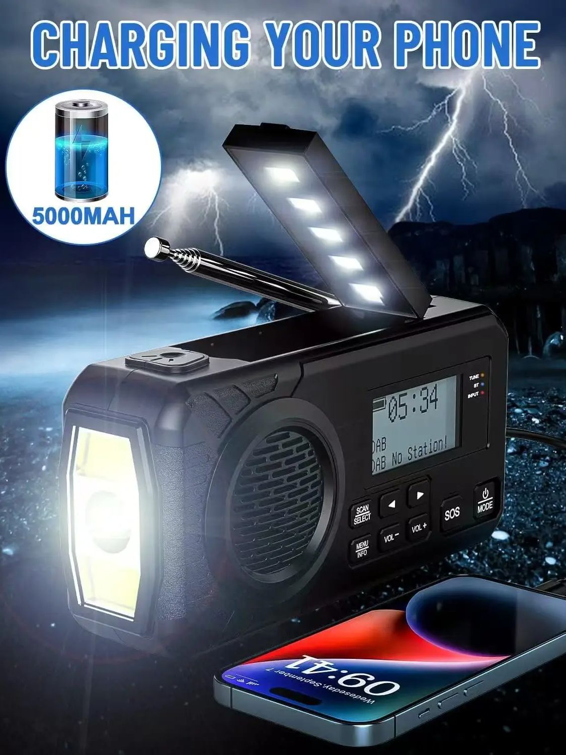 DAB/DAB+/FM Digital Radio with - Emergency Radio Solar のレビューと価格