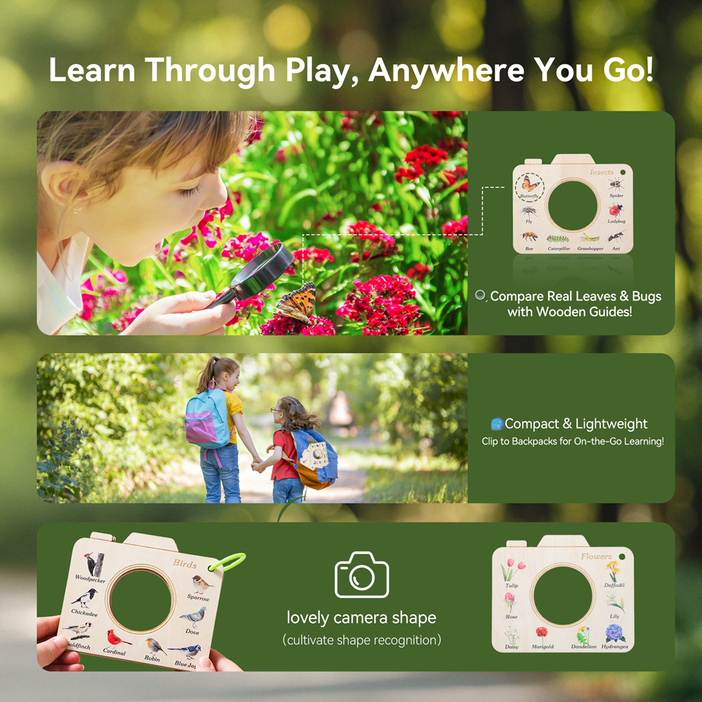 Wooden Camera Shape Nature Cog - Outdoor Adventure Kit For Kids のレビューと価格