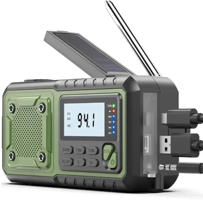4000mAh Solar Hand Crank Emerg - Emergency Radio Solar のレビューと価格