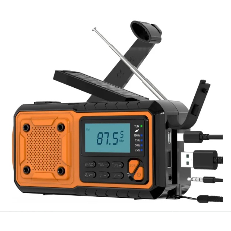 4000mAh Solar Hand Crank Emerg - Emergency Radio Solar のレビューと価格