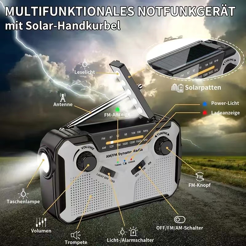 Solar Radio, AM/FM Portable Cr - Emergency Radio Solar のレビューと価格