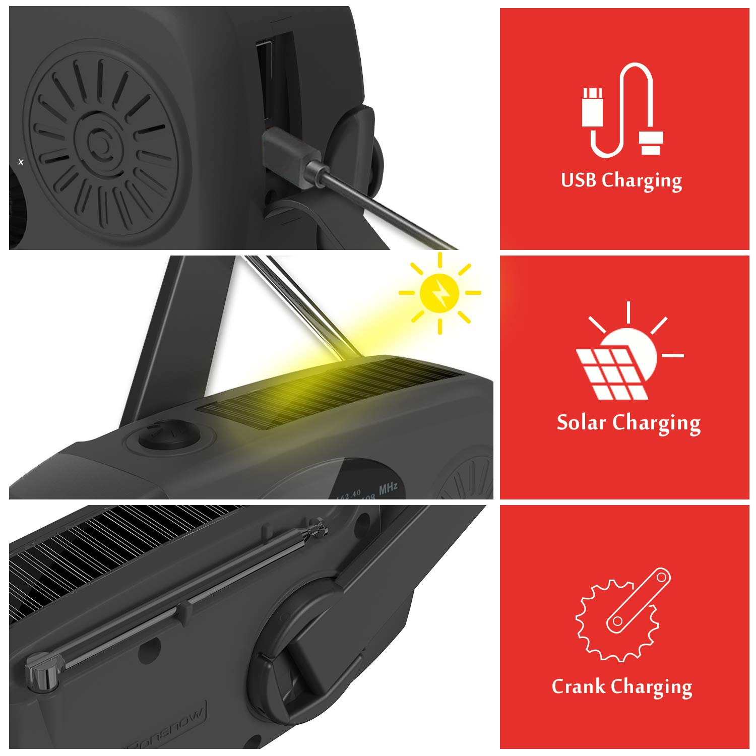 Multifunctional Portable Hand  - Emergency Radio Solar のレビューと価格